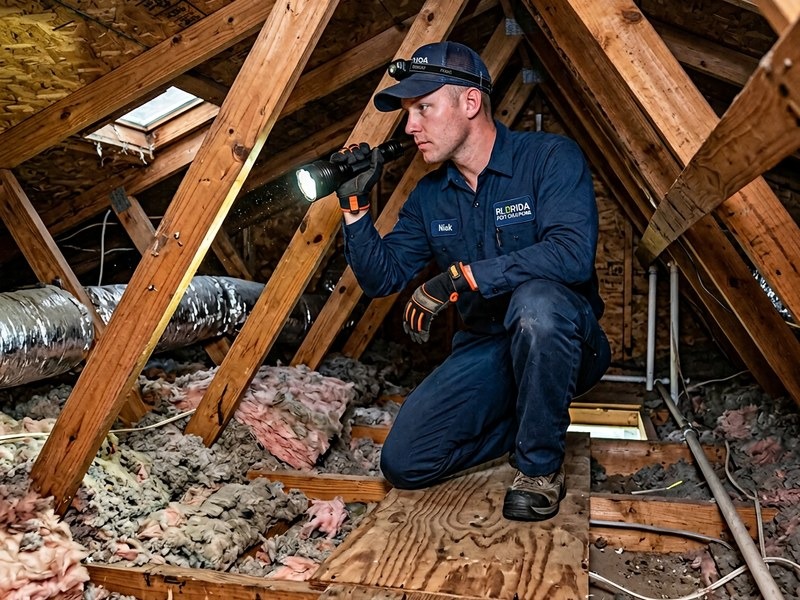technician attic inspection