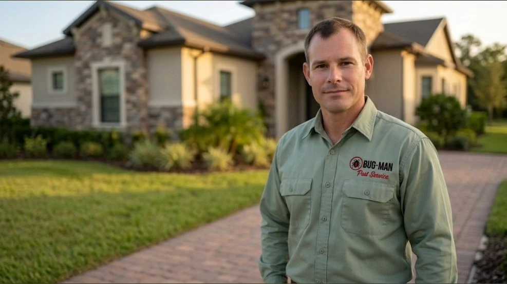 Entomologist-led pest control technician serving a homeowner in Clay County, FL