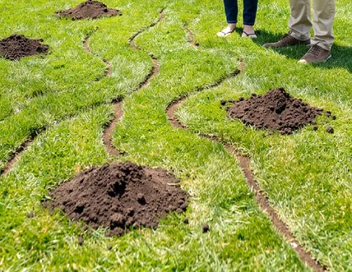 Mole Damage Closeup Tunnels